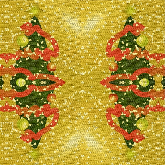 Ahgly Company Indoor Square Patterned Bright Gold Yellow Area Rugs, 8' Square