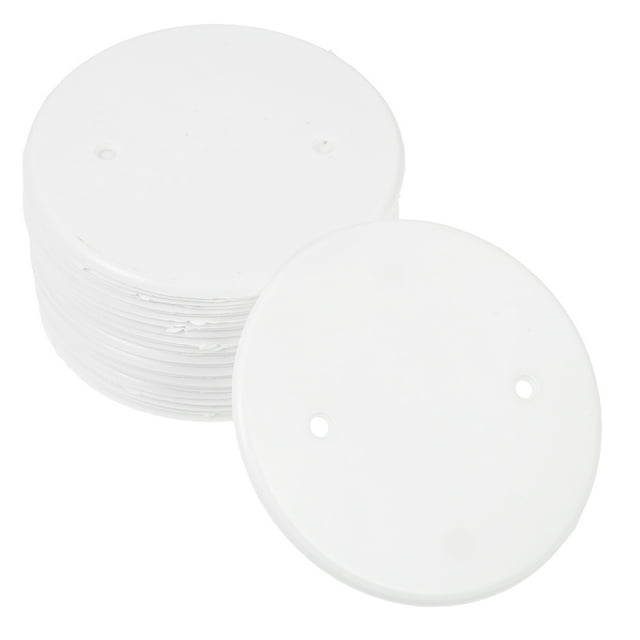 KAKOWELY 50pcs White Ceiling Blank-up Cover Flat Round Blank Plate Octagon Box Electrical Box Cover Plates In Ceilings Or Walls For Oversize Box Openings Or Drywall,4.13X"X4.13"X0.12"