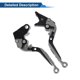 thumbnail image 5 of Palancas de freno y embrague cortas y largas para Kawasaki ZZR600 05-09, palanca de freno ajustable de motocicleta, aleación de aluminio, cabeza de titanio con mango negro, 5 of 6