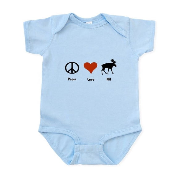 CafePress - Peace Love New Hampshire Infant Bodysuit - Baby Light Bodysuit, Size Newborn - 24 Months