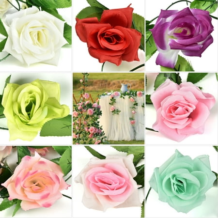CUH Artificial Rose Flower Vine Garland Silk Flower for Home Wedding Garden Party Decoration
