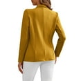 thumbnail image 6 of Rohuuque Women's Blazer Business Casual Solid Color Shawl Collar Suits Jackets Fashion Long-sleeved Cardigan Jacket Coat with Pocket Yellow, 6 of 8