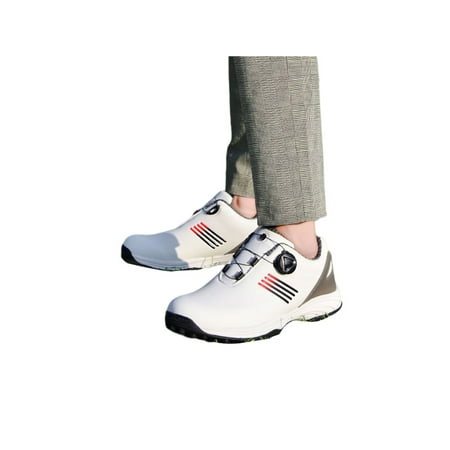 

Fangasis Mens Sneakers Professional Walking Shoe Comfort Golf Shoes Men s Trainers Outdoor Lightweight Non-slip White 6