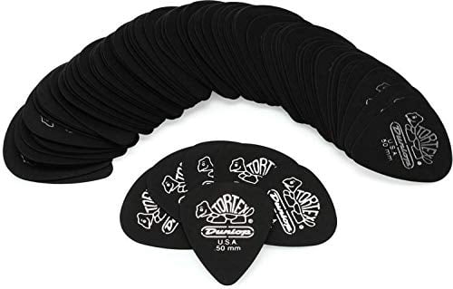Dunlop 488R50 .50mm Tortex Pitch Black Guitar Picks, 72-Pack