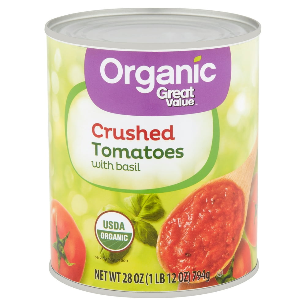 Great Value Organic Crushed Tomatoes with Basil, 28 oz