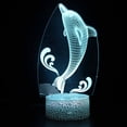 thumbnail image 1 of Luz nocturna LED 3D con forma de delfines que cambian de color para niños, 1 of 1
