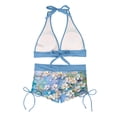 thumbnail image 6 of Bikini Sets For Women High Waisted Swimsuit Two Piece Floral Print Stretch Tummy Control Halter Bathing Suit Loose Beach Comfortable Swimwear Blue XXL, 6 of 9