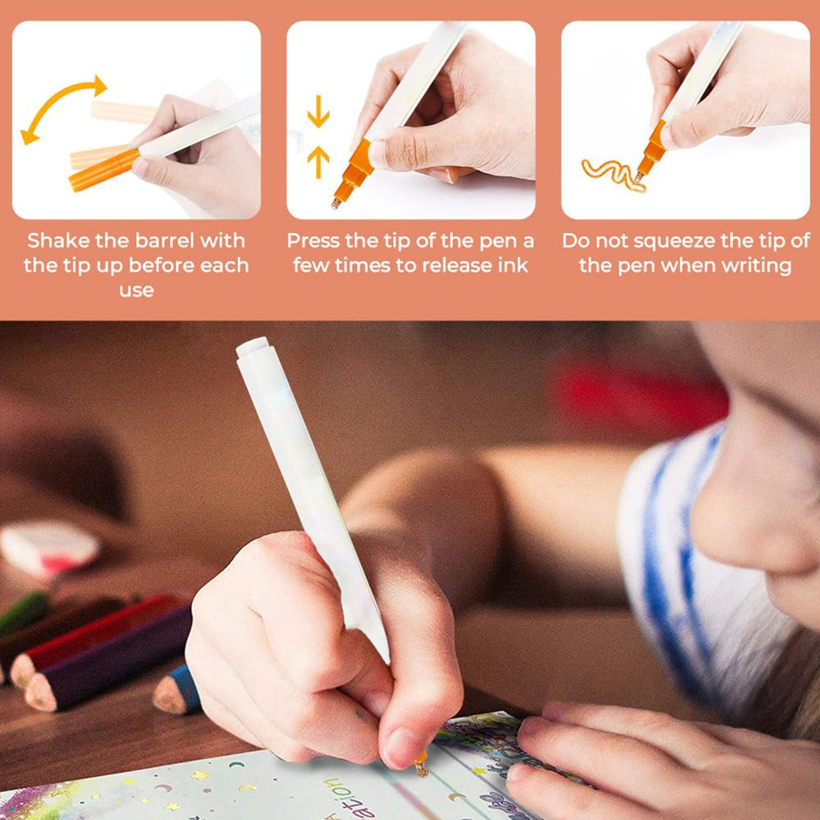 Artistro Metallic Markers Set, Finenolo Outline Markers, Glitter Outline Markers, Double Outline Markers, Outline Markers Self-Outline Metallic Markers, Outline Pens Metallic for Journaling