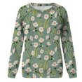 thumbnail image 4 of WXLWZYWL Trendy Sweatshirts For Women 2023 Women Classic And Winter Floral Print Crewneck Long Sleeve Loose Sweatshirt Tops, 4 of 5