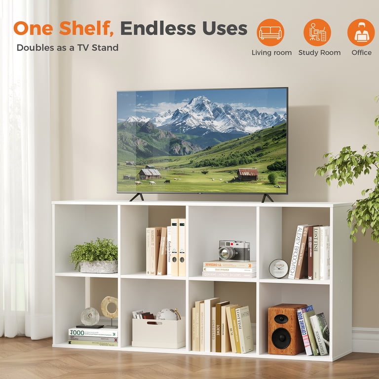 JIOABL 8-Cube Storage Organizer Bookshelf in White photo 7