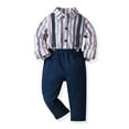 thumbnail image 6 of Daqian Boys Dress Shirt and Pants Outfit Set Boys Long Sleeve Suspender Trousers Set Boys Sling Gentleman Clothes formal Dress Suit Boys Clothes Toddler Boys Suit Set 12-18 Months, 6 of 9