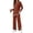 Caramel, variant on 2 Piece Sets for Women Travel Outfits Color Block Long Sweater Lounge Sets Splits Hem Tracksuits with Pockets