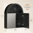 thumbnail image 3 of Arched Wall Cabinet with High Gloss Mirror, Wall Mounted Cabinets with Adjustable Shelf for Bathroom Laundry Room Kitchen, Modern Black, 3 of 7