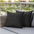 thumbnail image 4 of Vintage Black Pillow Covers 2 Pack Linen Texture Farmhouse Pillowcase Waterproof Outdoor Throw Pillow Cover for Patio Garden Square Cushion 26”x26”, 4 of 9