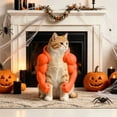 thumbnail image 3 of Funny Cat Muscle Arms ,3D Printed Pet Cosplay Prop,Neck Hanging Kitten Shoulder Outfit,Novelty Small Pet Photo Accessory,Halloween Pet Party Decor(Orange), 3 of 3