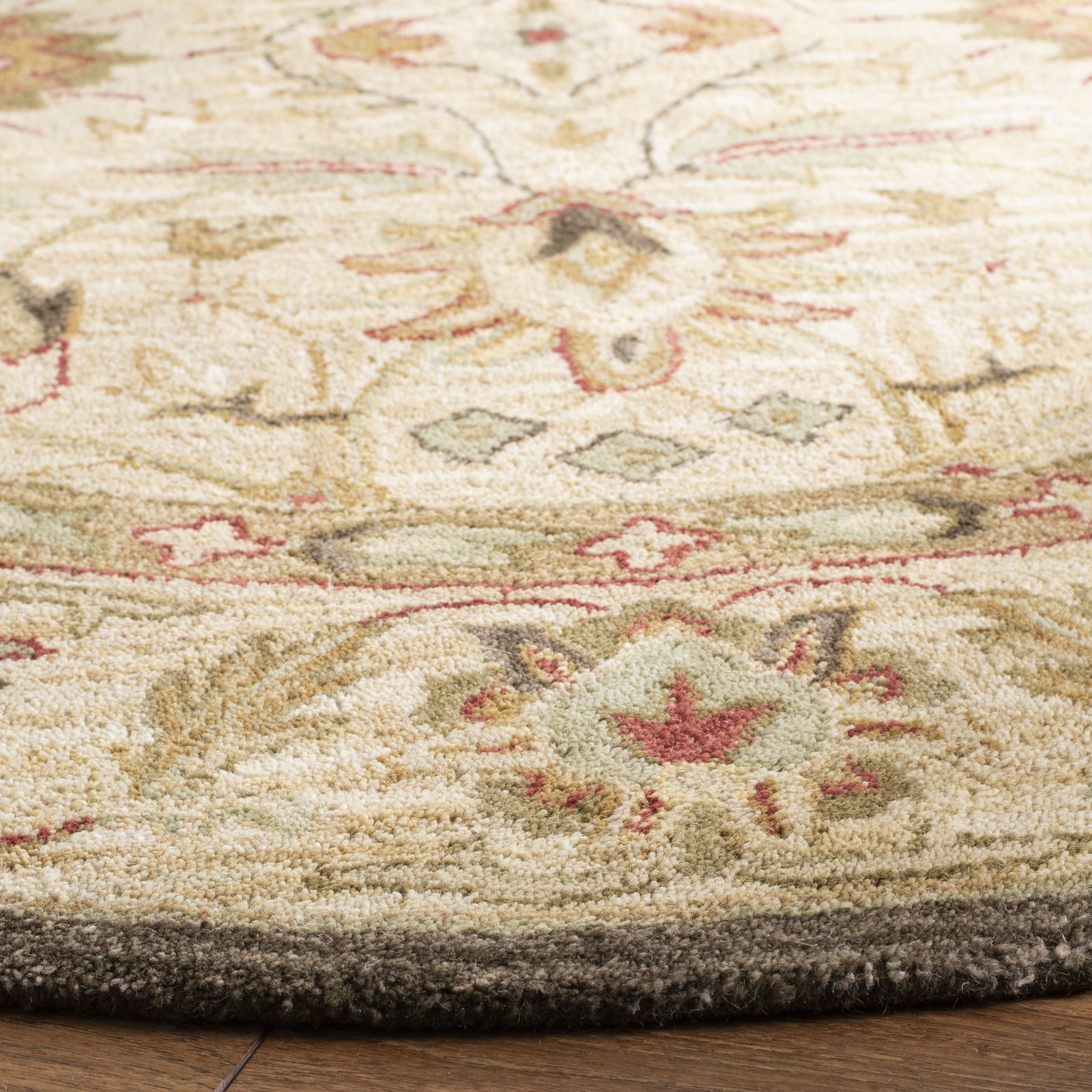 SAFAVIEH Anatolia Venice Traditional Wool Area Rug, Beige, 6' x 6' Round