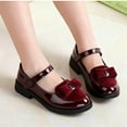 thumbnail image 5 of Owordtank Girls Mary Jane Shoes Kids PU Leather Bowknot Dress Shoes Low Heel School Uniform Party Wedding Flats, 5 of 6