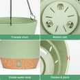 thumbnail image 6 of QCQHDU 2 Pack 8 inch Plastic Green Hanging Planters with 3 Hooks, Hanging Plant Pot Basket with Drainage Hole for Garden Home, 6 of 7