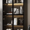 thumbnail image 4 of KULAGAGA Bookcases Organizer with LED Lights, Heavy Duty Display Cabinet with Glass Door for Living Room, 31.5" Wide, 4 of 7