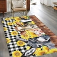 thumbnail image 2 of Farm Area Rugs 4x6 ft Vintage Farmhouse Donkey Pig Cow Sunflower Leaf Wood Fence Black Plaid Washable Rug Non Slip Indoor Carpet Absorbent Floor Mat for Living Room Bedroom Dining Room, 2 of 9