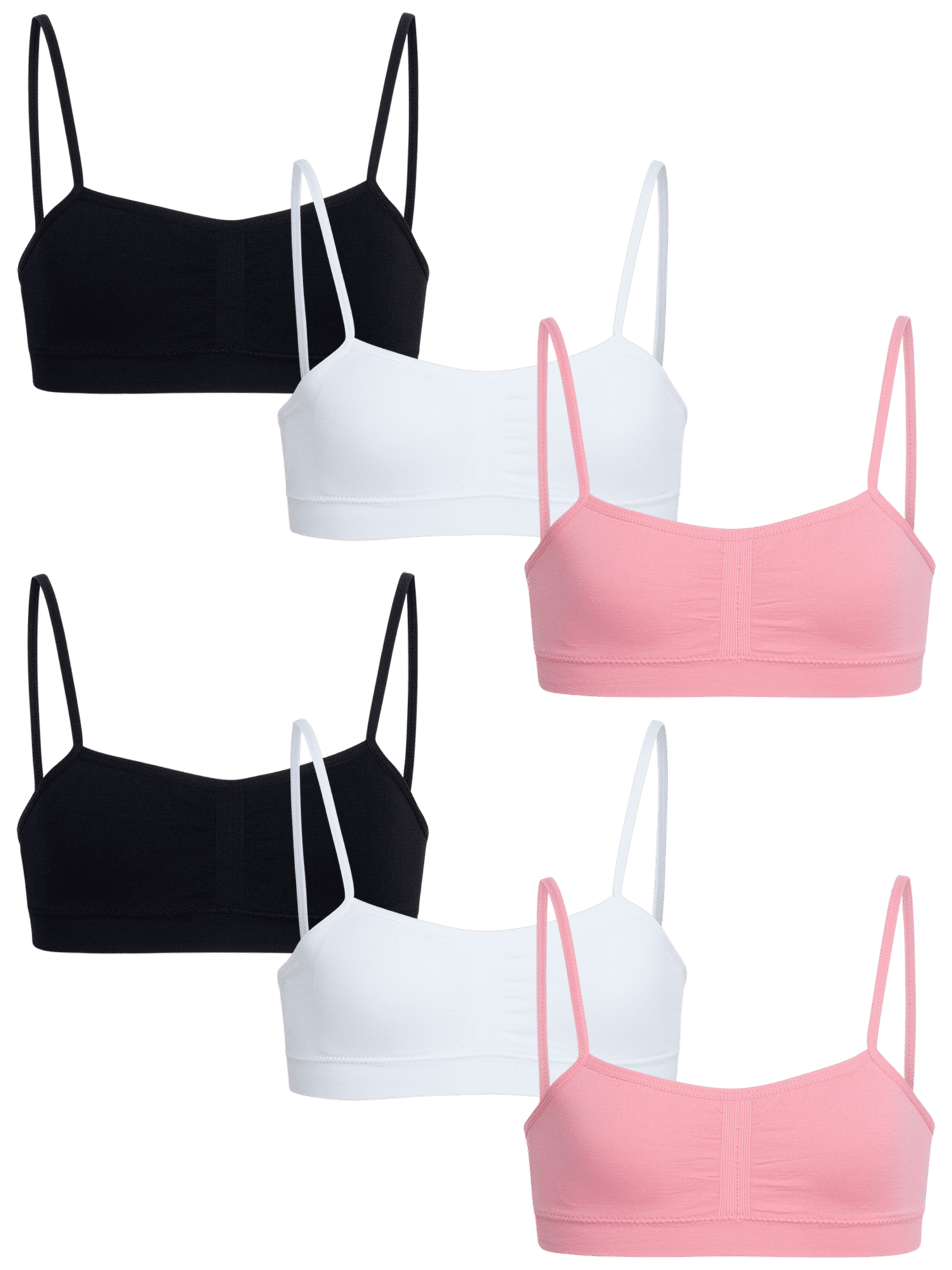  Sweet & Sassy Girls' Training Bra Set - 8 Piece Seamless Cami  Bralette and Underwear, Size Small, Charcoal/Pink/Brown/Cream Solids:  Clothing, Shoes & Jewelry