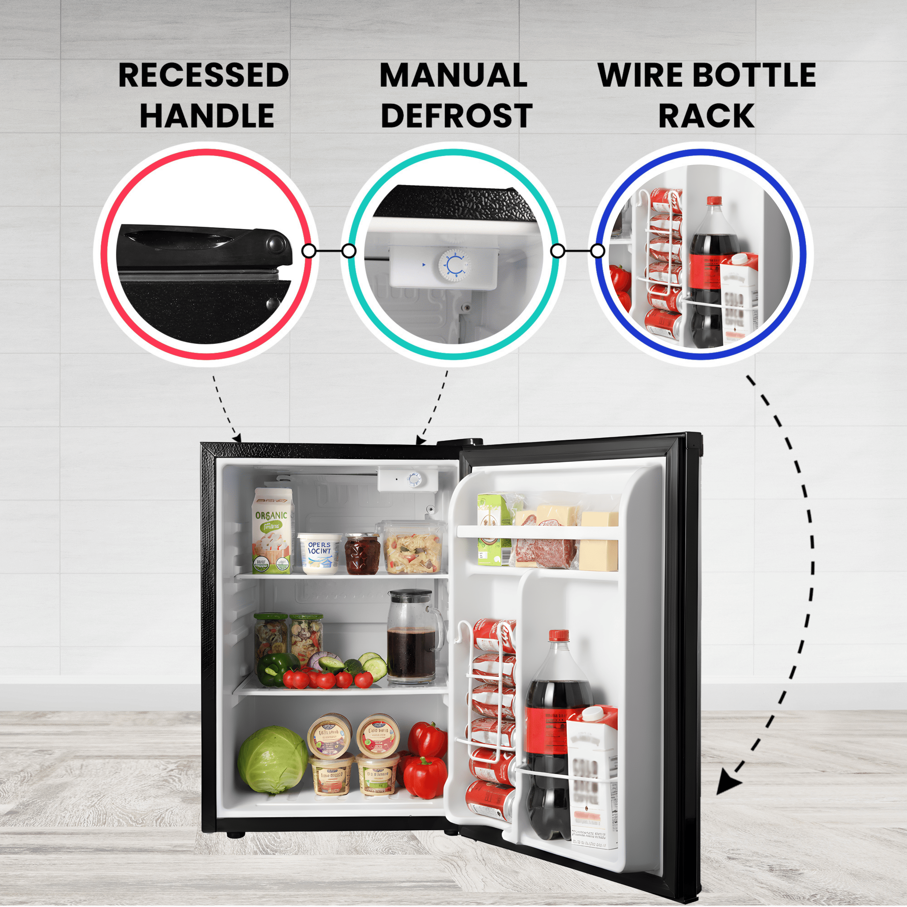 Conserv 2.6 cu.ft. Compact Refrigerator-Stainless, Reversible Door