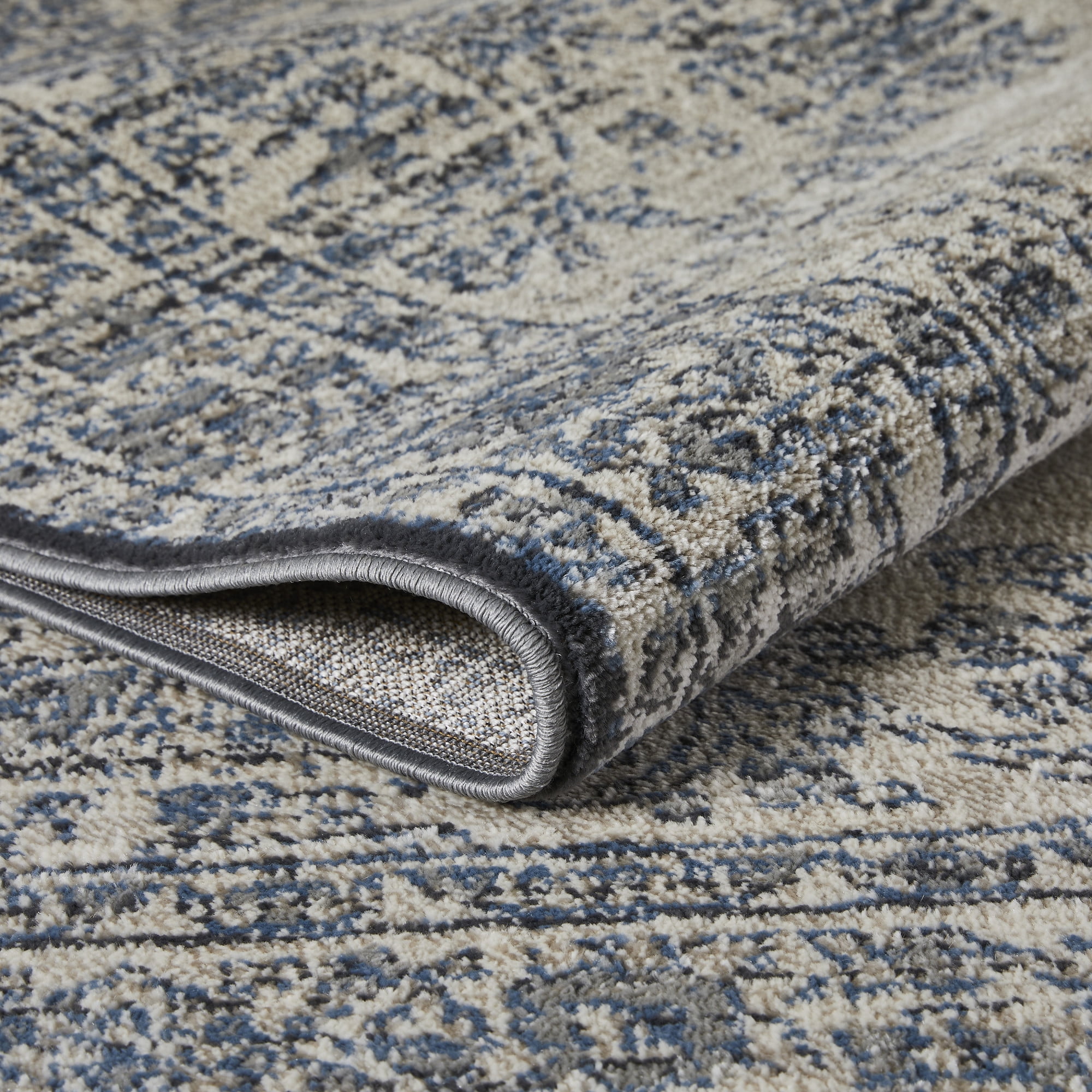 Loomaknoti Celena Amiber 2' x 3' Oriental Indoor Runner Rug , Cream/Blue