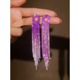 thumbnail image 2 of Sunyuer Rhinestone Tassel Wedding Bridal Dangle Earrings Sparkly Drop Crystal Earrings Long Dangle Costume Jewelry, 2 of 6