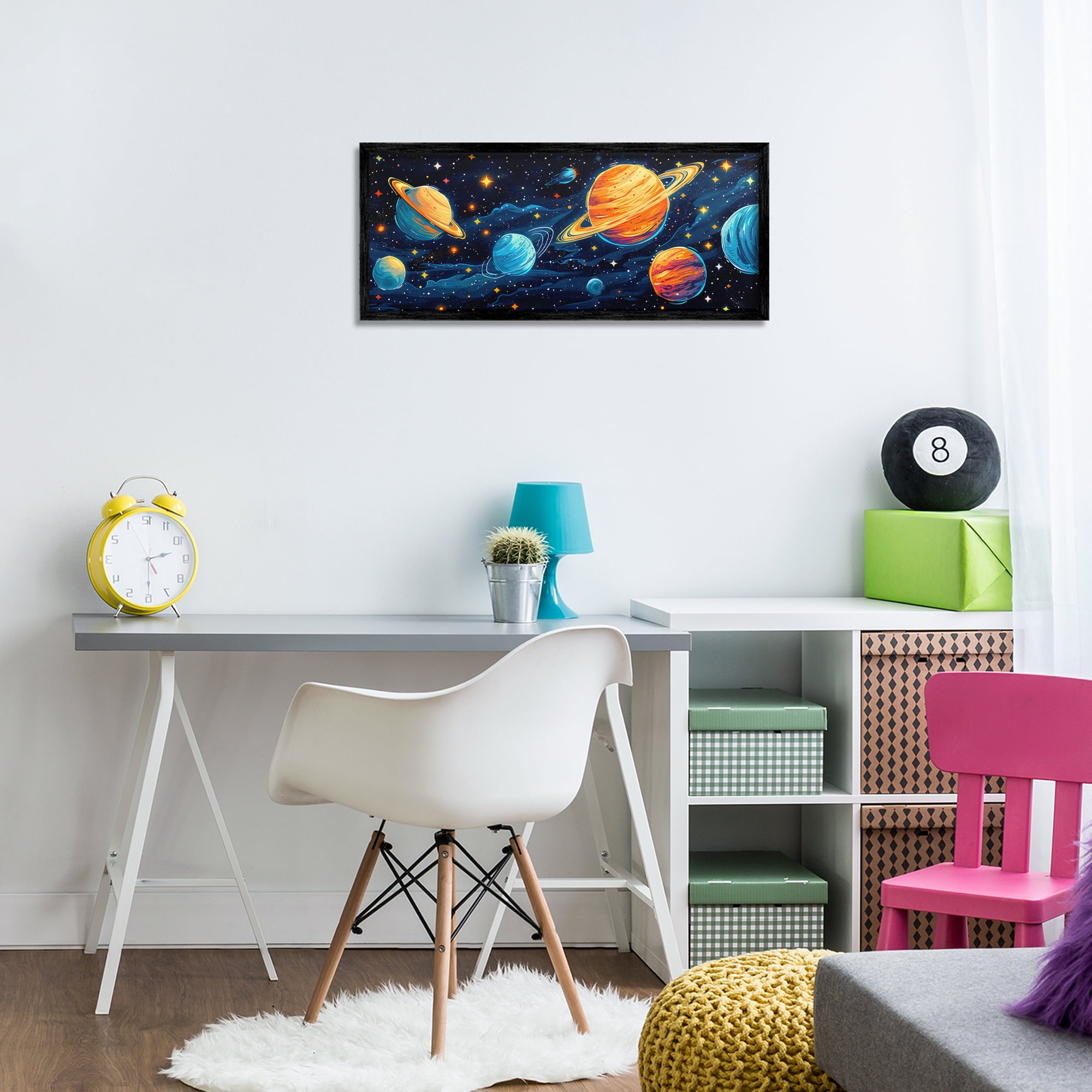 Stupell Industries Starry Universe Whimsy Black Framed Giclee Art, design by Creative Studio