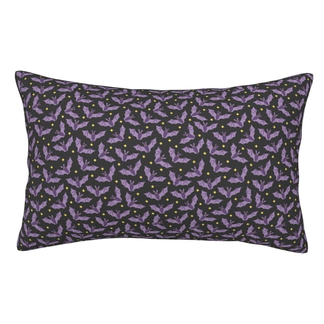 Fotbe Bat Purple Funda de Almohada Decorativa Estilo Occidental, Lujo en Algodón, Fundas para Almohadas King, Cojín Estampado para Decoración del Hogar-20"x30"