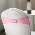 thumbnail image 5 of Efavormart 5 Pack Pink Stretch Spandex Chair Sash With Silver Diamond Sash Pin Banquet Chair Band for Event Decor, 5 of 10