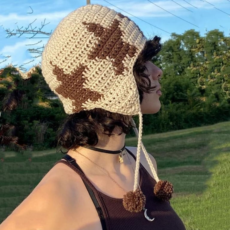 LinYooLi Crochet Hats for Women Stars Beanie Y2k Vintage  display picture 3