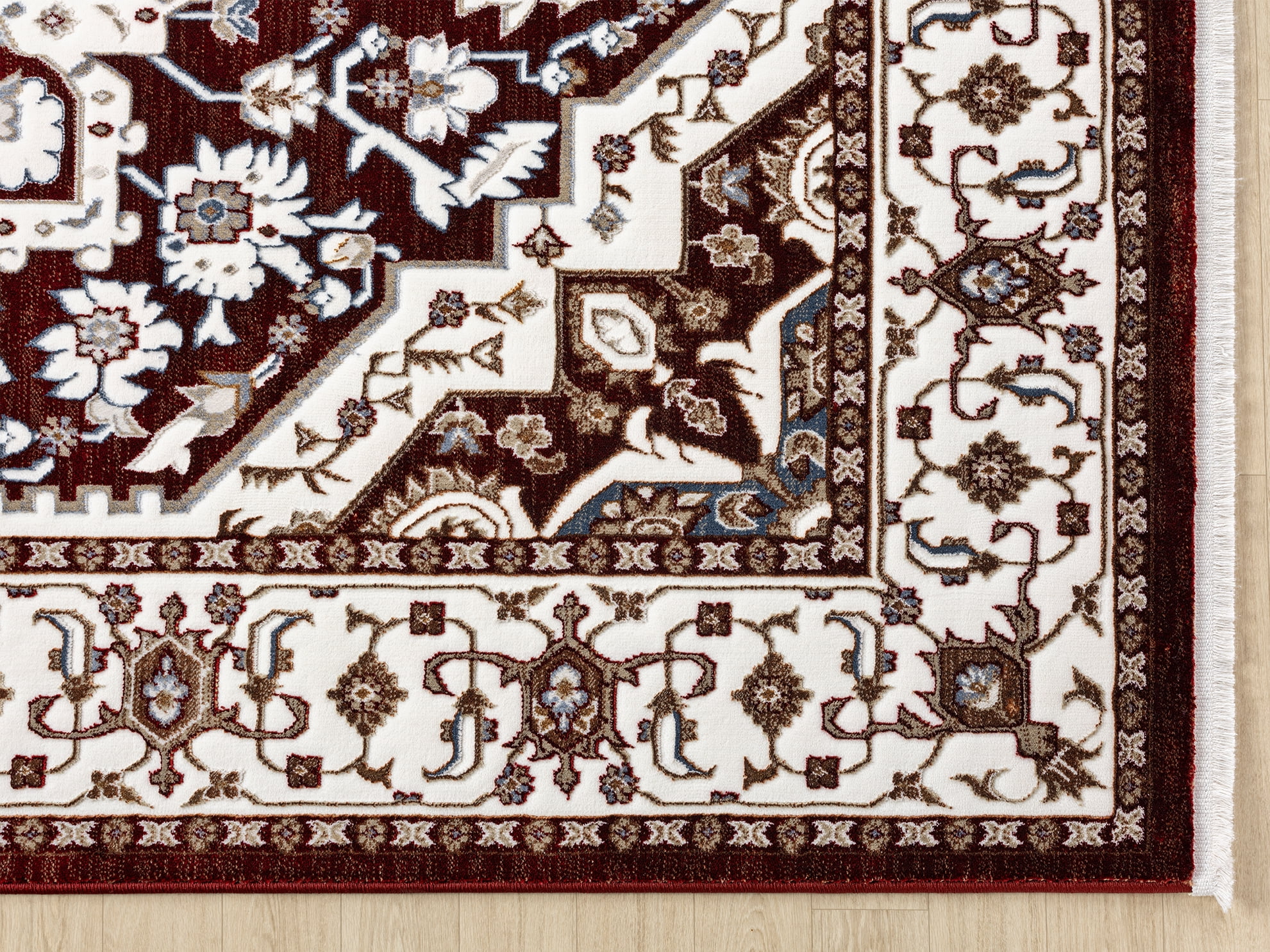 United Weavers Riviera Delora Runner Rug, Border Pattern, Burgundy, 2'7" X 7'2"