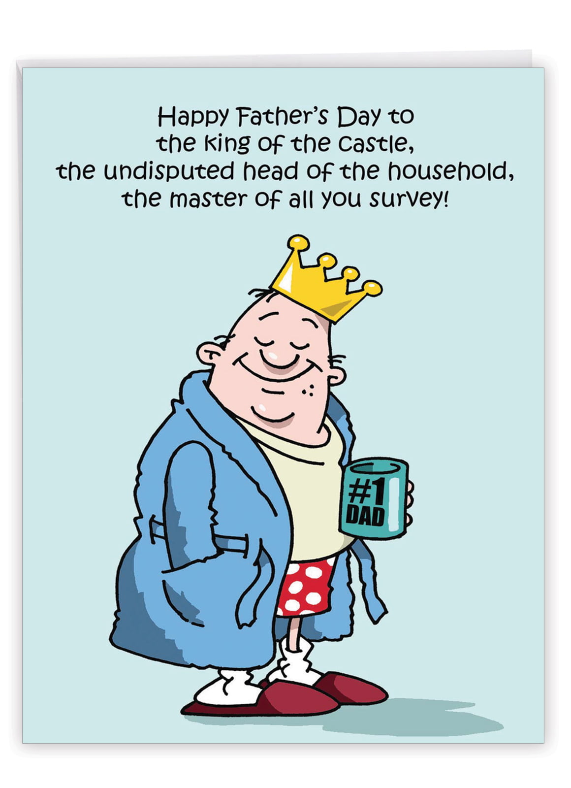 1 Jumbo Funny Happy Father's Day Greeting Card ( x 11 Inch) - King of  the Castle Dads Day Card J0239 