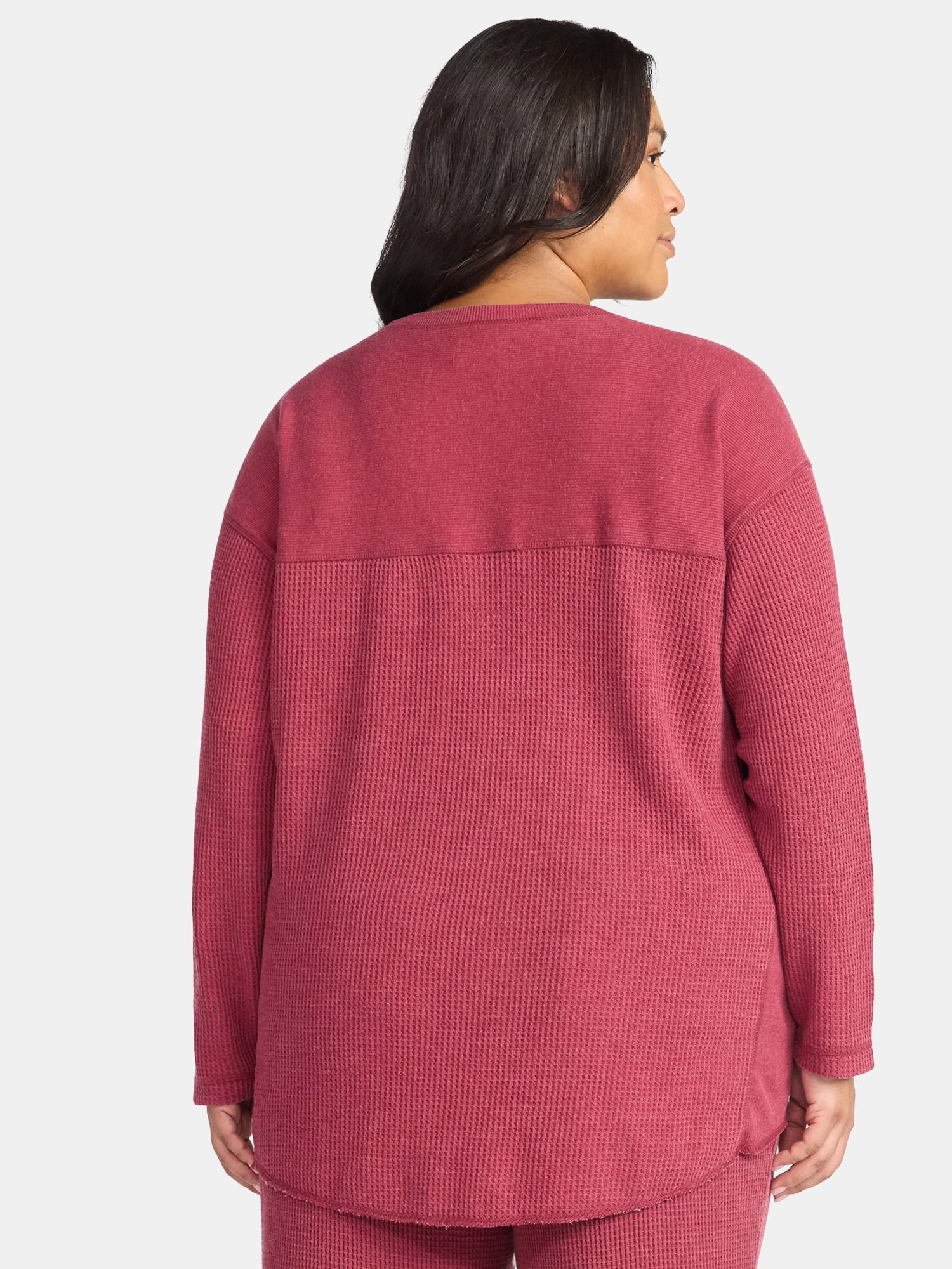 Terra & Sky Women’s Plus Waffle Knit Tunic Top, Sizes 0X-4X