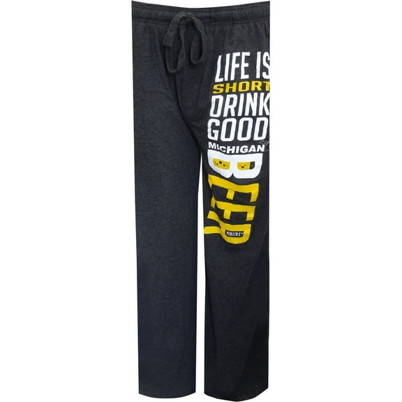 BioWorld Merchandising Mens Michigan Brewers Guild Michigan Beer Life Is Short Lounge Pants (Small)