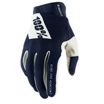 100% Ridefit Gloves Navy/White (Large, Blue Navy/White)