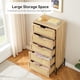 thumbnail image 5 of Natural rattan 5 - cajón cómoda: de madera chest con solid metal legs, estilo rural - style almacenamiento gabinete para dormitorio, sala de estar & entrada (oak), 5 of 7