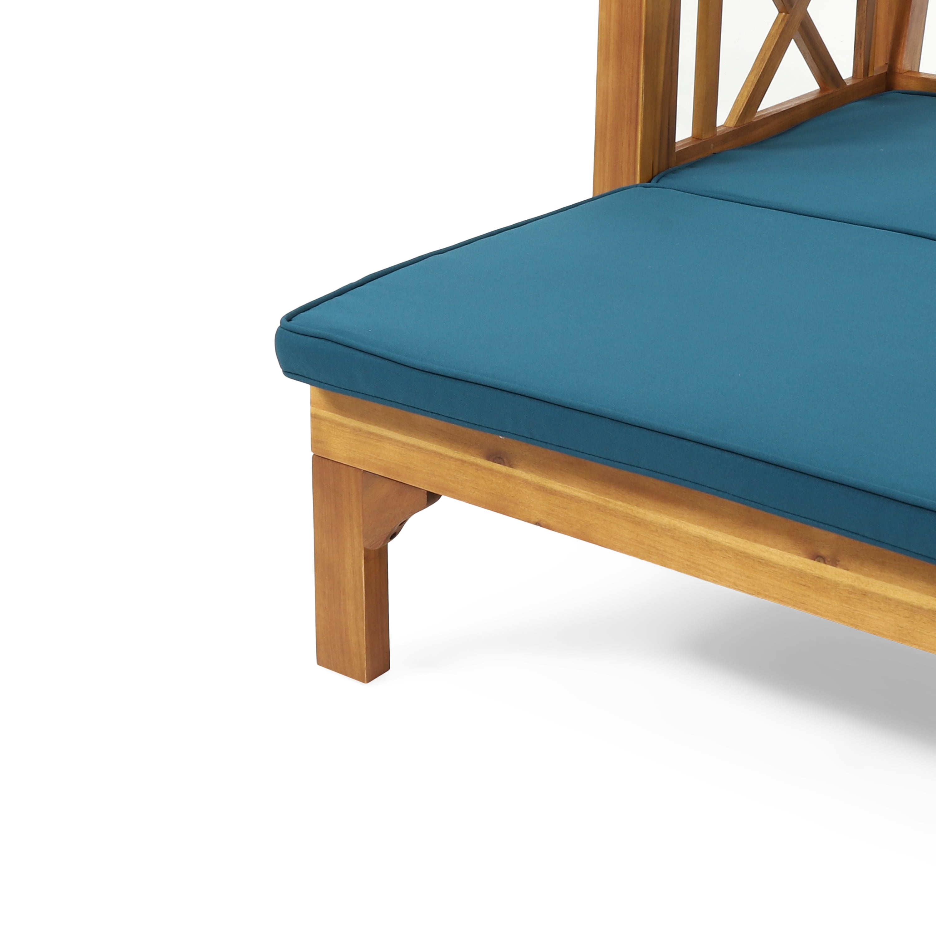 Sofa, Teak Wood Acacia Outdoor Studio Camille Dark GDF and Teal Extendable Daybed