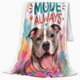 thumbnail image 2 of Dog Mom Mode Always Portrait, Sweet Graphic Style for Dog Moms, Pastel Heart Pet Quote and Mother's Day Gift, Cozy Flannel Blanket for Bedroom and Family Room, Pet Home Decor, 2 of 9