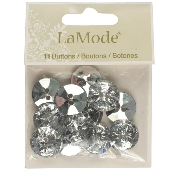 Favorite Findings Novelty Clear Gem Buttons, 11 Piece