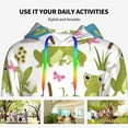 thumbnail image 4 of Daiia Cartoon Frogs Pattern Women's Fashion Hoodies & Sweatshirts with Kangaroo Pocket Hooded Sweatshirt with Eye-catching Drawstrings-X-Large, 4 of 7