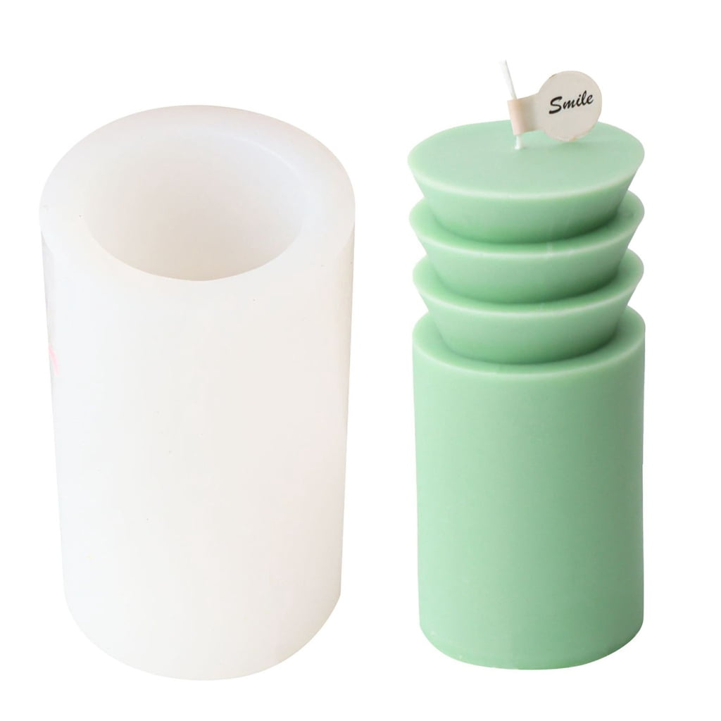 3D Pillar Candle Mold, Non Stick Easy to Demold for DIY Candle Plaster Resin Craft Home Decor, Epoxy Resin Casting