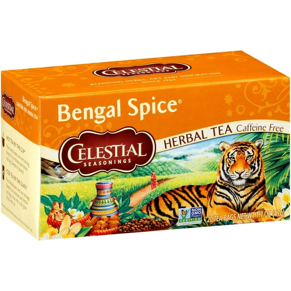 Celestial Seasonings Bengal Spice Herbal Tea, Caffeine Free, 20 Tea Bags Box (Pack of 6)