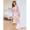 thumbnail image 3 of Avidlove Women's Satin Kimono Robes Lace Long Sleeve Bridesmaid Wedding Bathrobes with Belt Sleepwear, 3 of 5