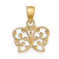 thumbnail image 4 of FJC Finejewelers 10 kt Yellow Gold with Rhodium Bright Cut Butterfly Charm 12 x 12 mm, 4 of 6