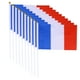 thumbnail image 2 of 10 banderas de Francia para sostener en la mano, minibandera nacional francesa de 14 x 21 cm (bola dorada, asta blanca), 2 of 7