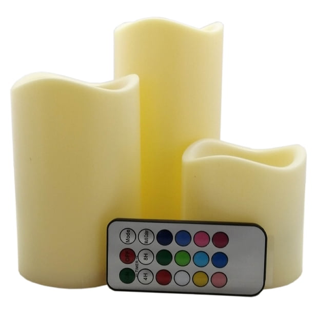 Velas LED Parpadeantes Con Control Remoto 3 Pzs CHIC-FANTASY CHIC-FANTASY Luces De Colores Cálidos Y Fríos