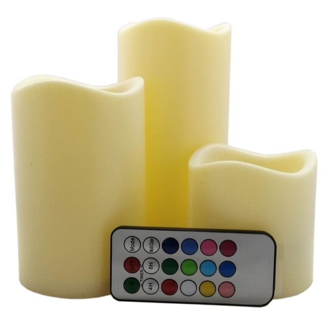 Velas LED Parpadeantes Con Control Remoto 3 Pzs CHIC-FANTASY CHIC-FANTASY Luces De Colores Cálidos Y Fríos