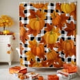 thumbnail image 3 of Fall Thanksgiving Shower Curtains for Bathroom, Maple Leaf Pumpkin Black White Plaid Waterproof Fabric Shower Curtain for Bathroom Bathtub Decoration, Machine Washable, 54x"78", 3 of 9